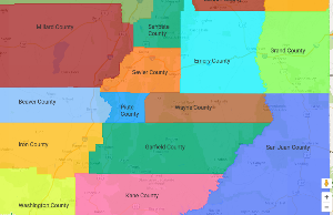 Utah Digital Newspapers County map screenshot