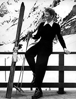 (Claudette Colbert, Hollywood movie star, at Alta, 1940)  [RUTH PEARY Collection, P0377]