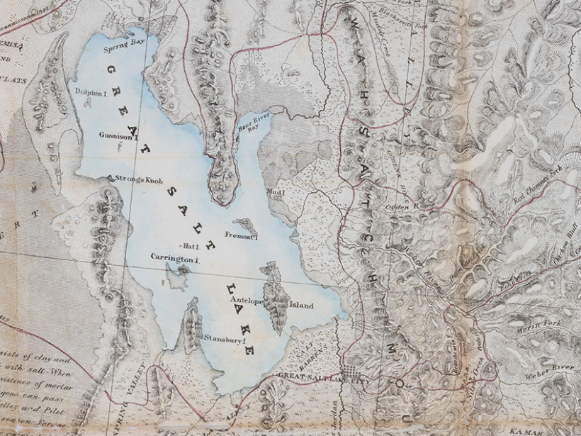 map of utah with the great salt lake on full display