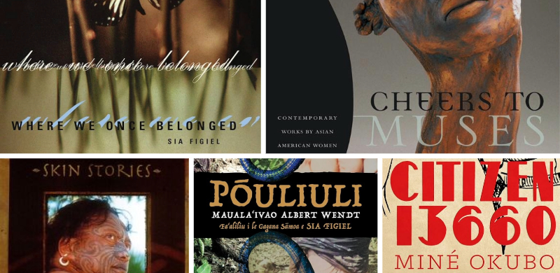 Collage of book covers featuring AAPI topics