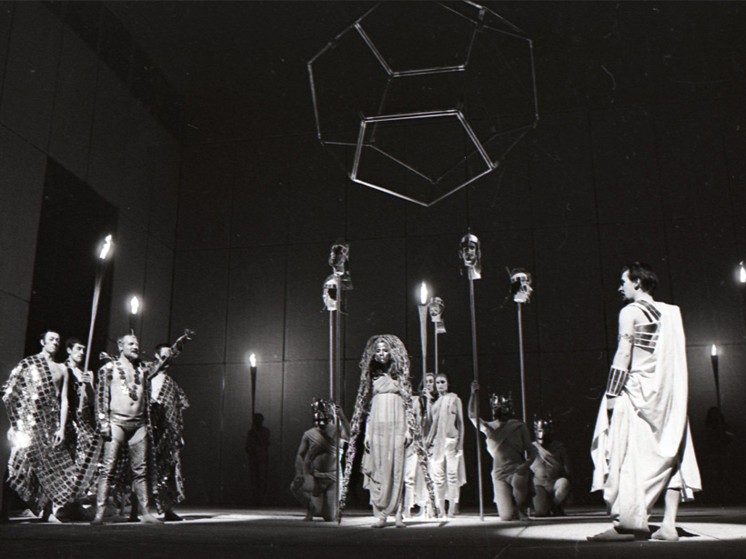 A group of actors performing a shakespearian play