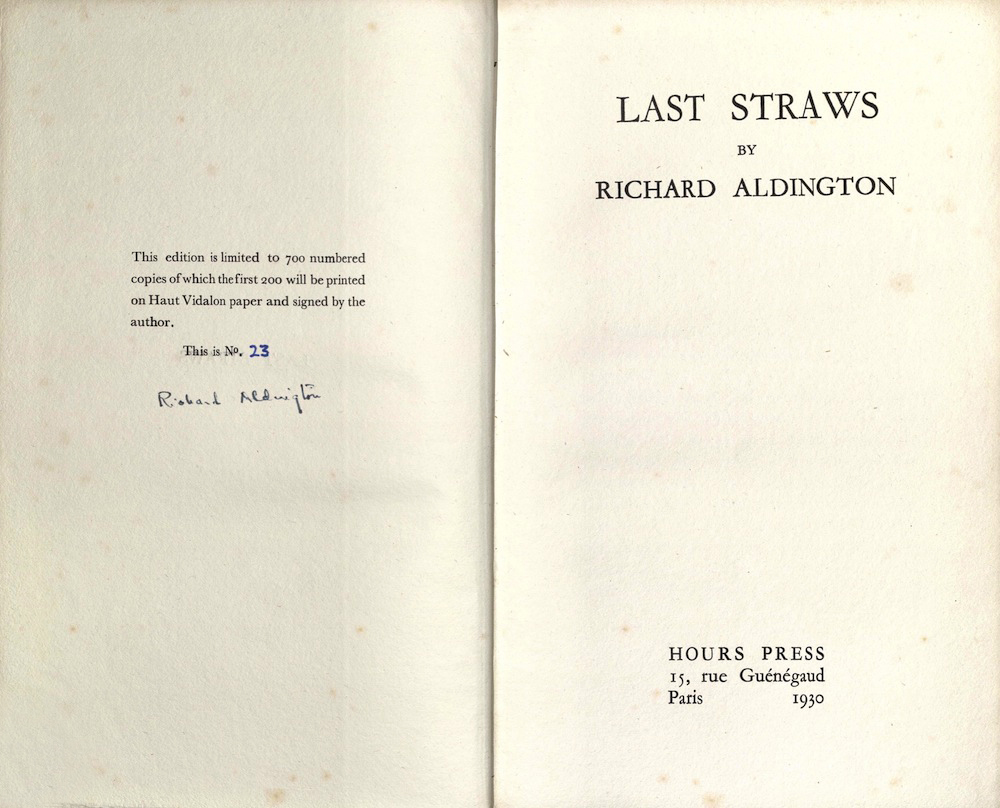 Last Straws, Aldington