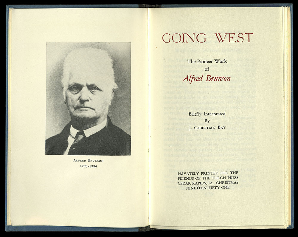 Going West, the pioneer work of Alfred Brunson