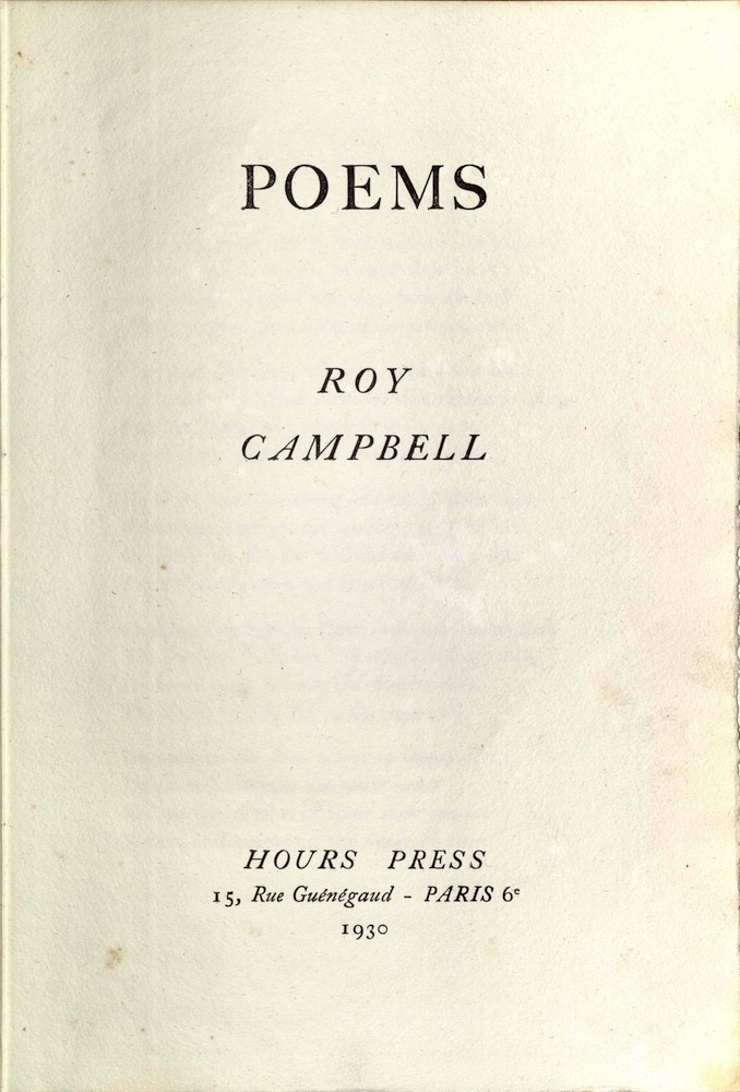 Poems, Hours Press