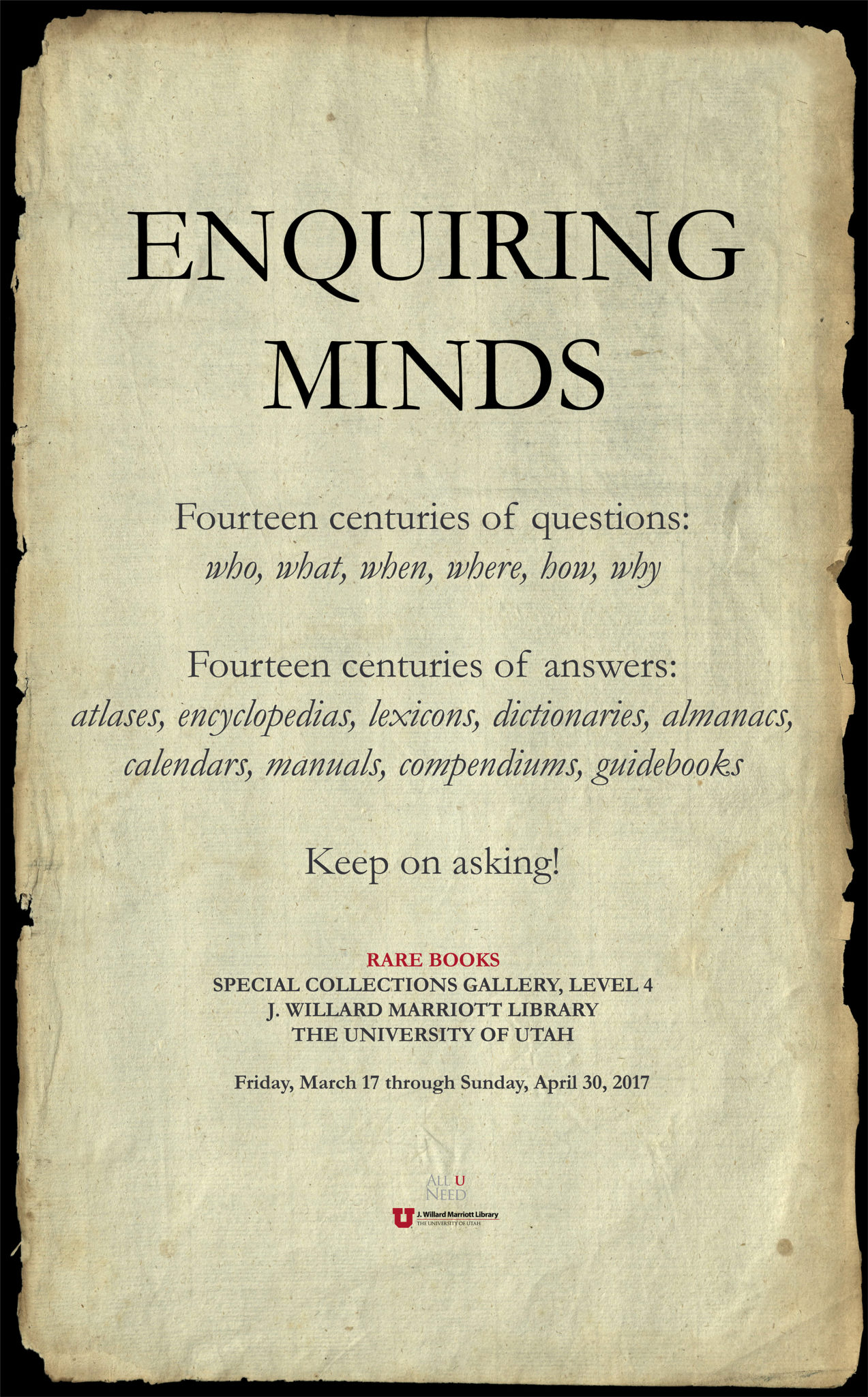 Enquiring Minds Exhibition Poster