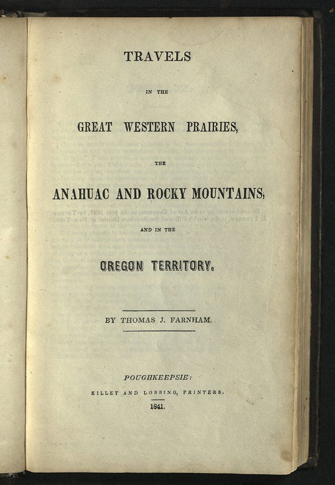 Travels in the Great Western Prairies... title page