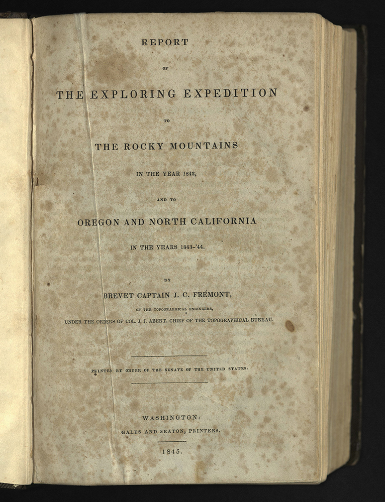Report of the Exploring Expedition to the Rocky Mountains, title page