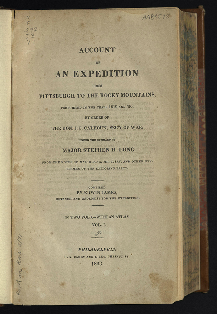 Account of an Expedition from Pittsburgh... Title page