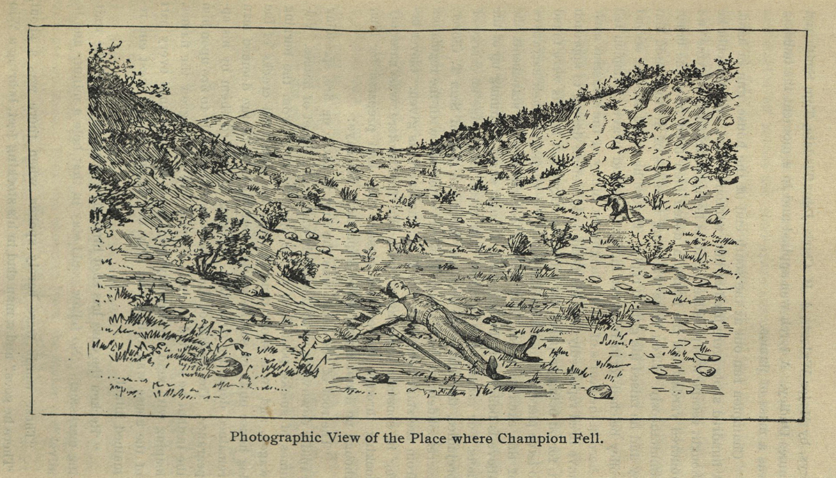 Banditti of the Plains... image opposite page 39 "Photographic view of where Champion Fell"