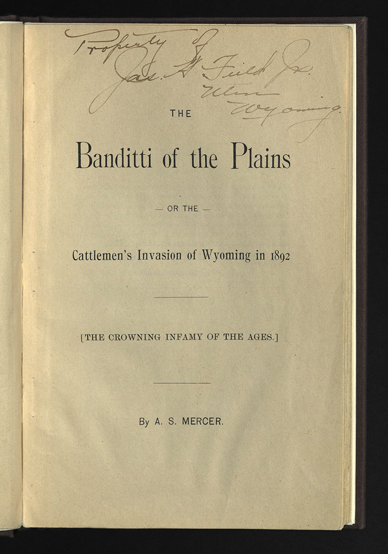 Banditti of the Plains... Title page