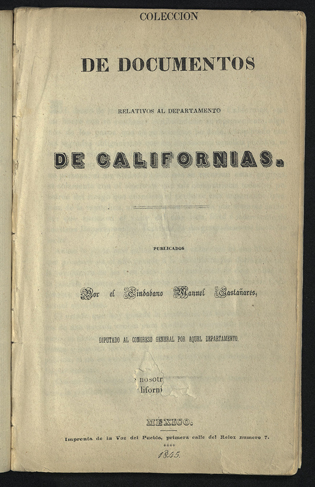 Coleccion de documentos, title page
