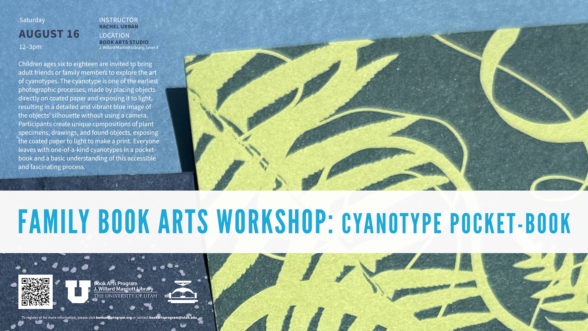 Family Book Arts Workshop: Cyanotype pocket book
