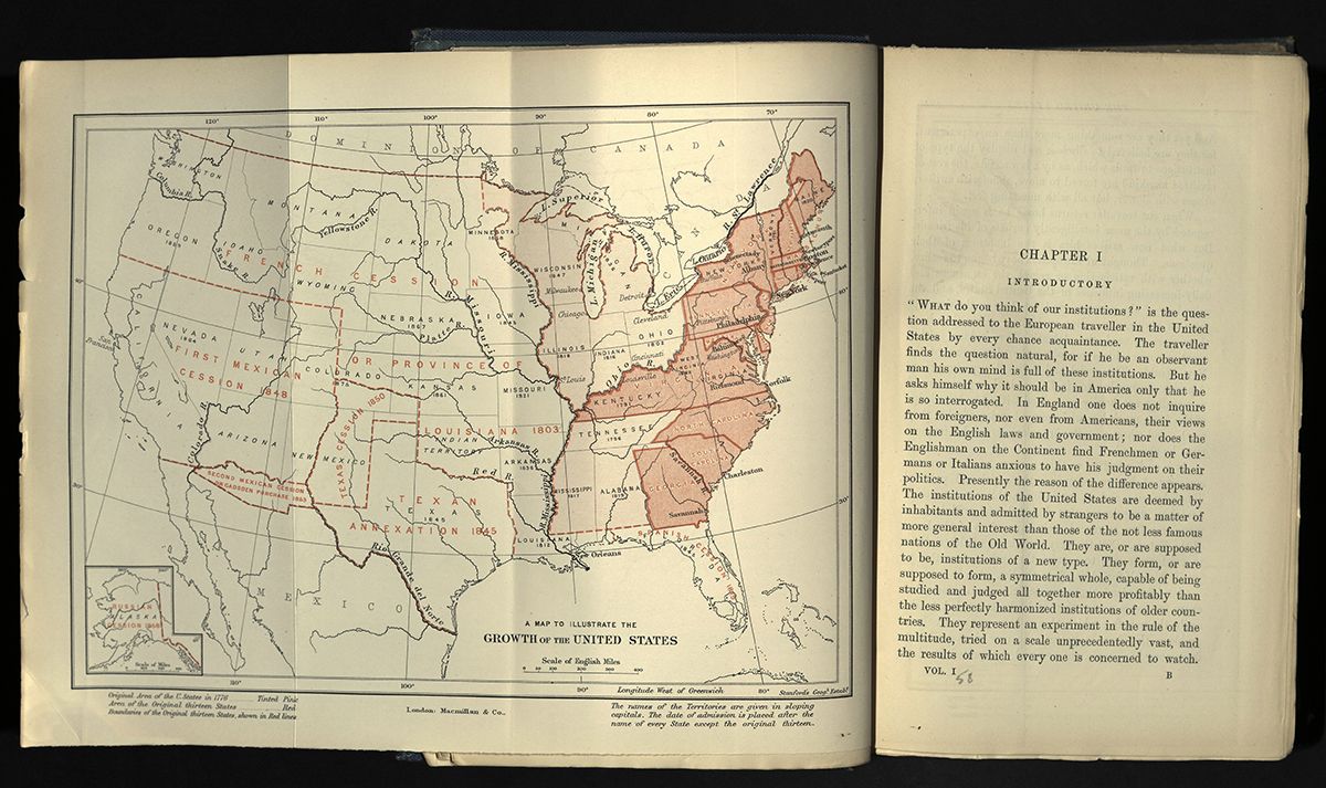 American Commonwealth... fold out map and first page