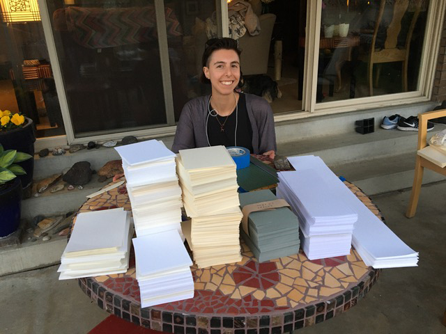 Jazmin creating Book Arts kits