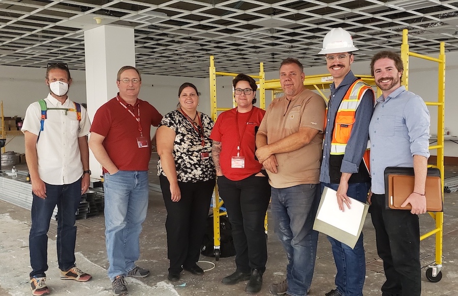 Group of construction workers and planners