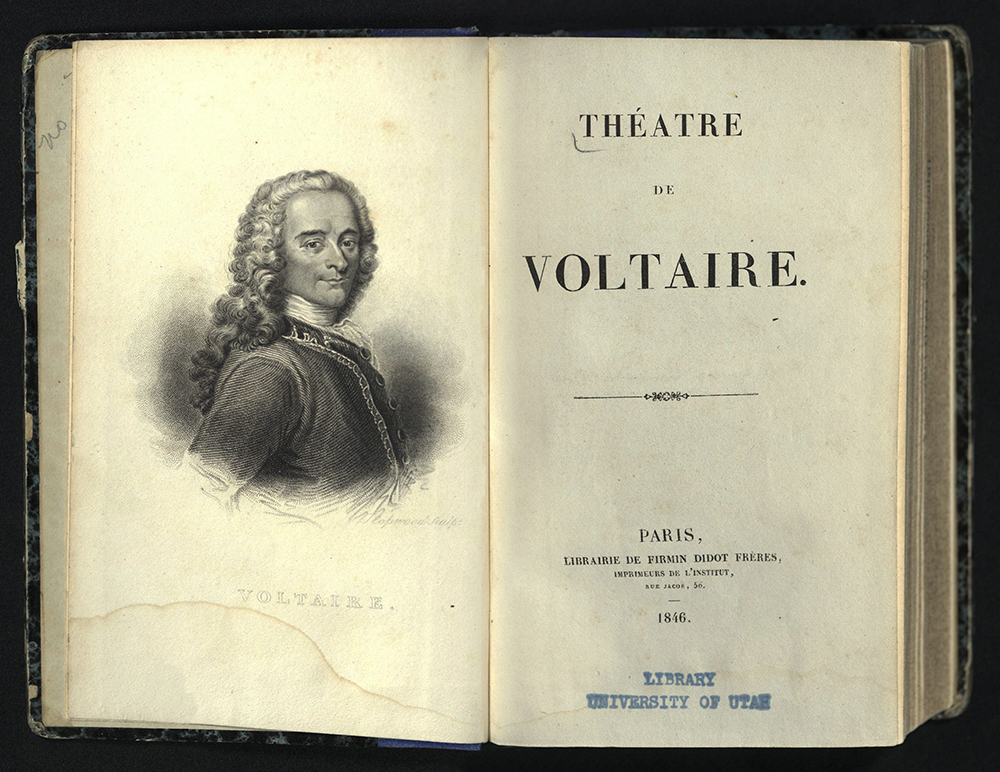 Theatre de Voltaire.. frontis and title page