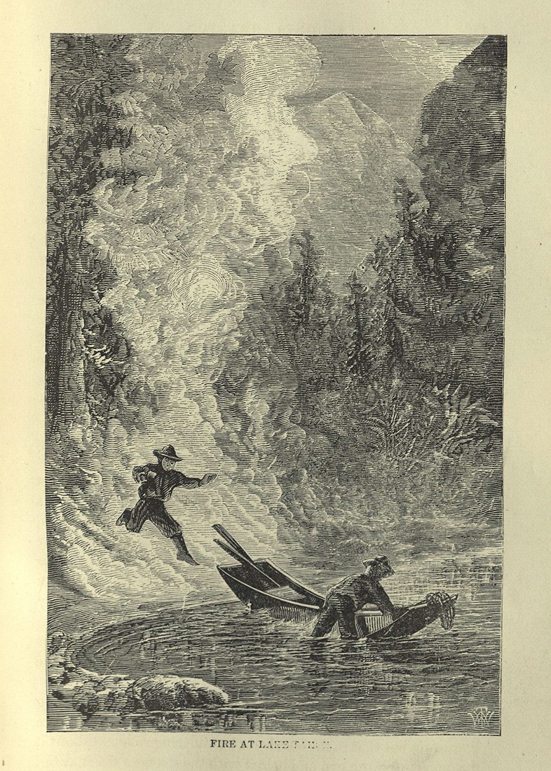 Roughing It... "Fire at the Lake" opposite page 176