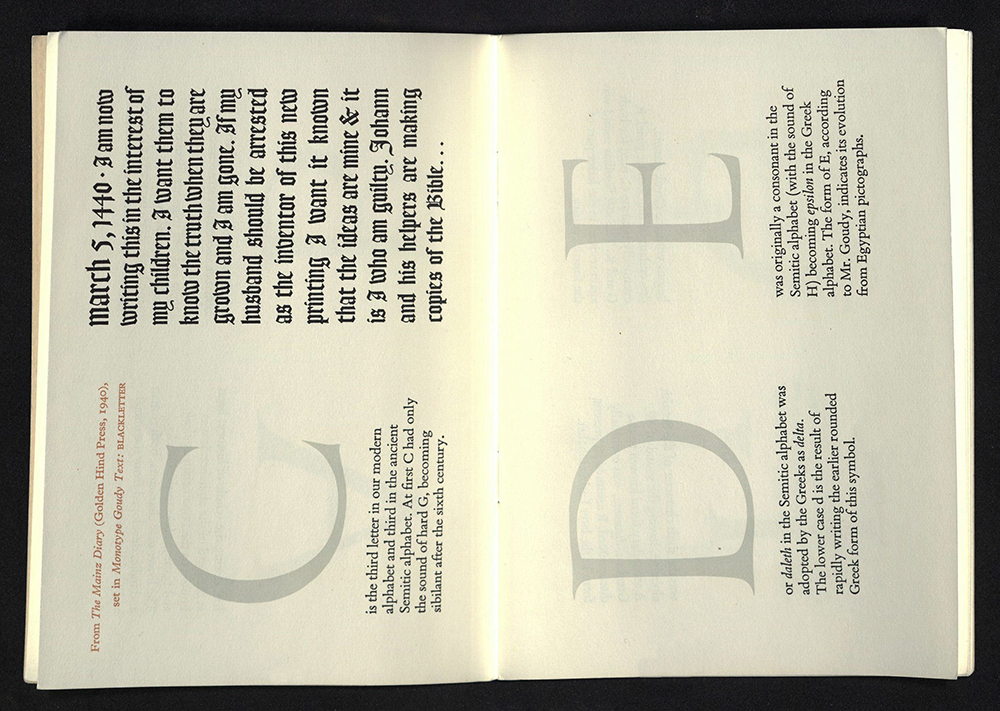 Alphabet for Printers, CDE