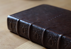 ornate leather-bound book