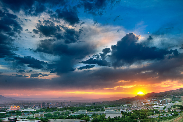 sunset over the Salt Lake valley