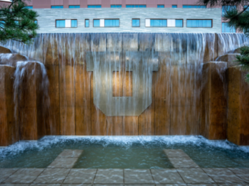 water feature on the University of Utah campus