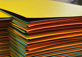 image of stacks of colorful paper