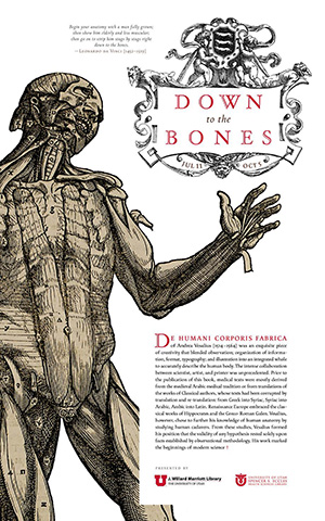 Down to the Bones -- Rare Books Exhibition - Exhibition poster designed by  David Wolske