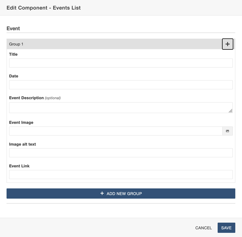 fill in component fields