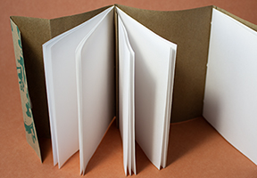 image of accordion book made from a paper bag