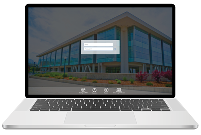 a mac laptop that shows the local login where you would put just your unid and your campus password