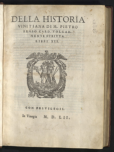 Pietro Bembo,Della historia vinitiana, 1552