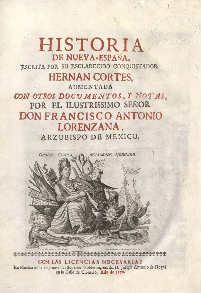 Historia de Nueva-Espana, Title Page
