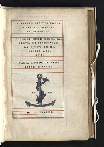 Cornelius Tacitus, Cornelius tacitus exacta cura recognitus, 1534