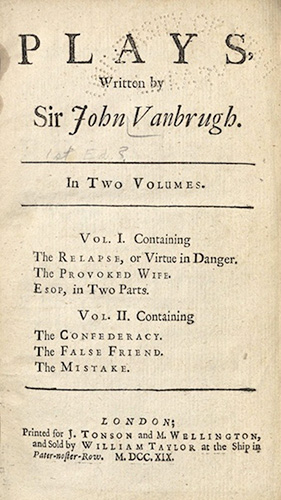 Vanbrugh, Plays, 1719