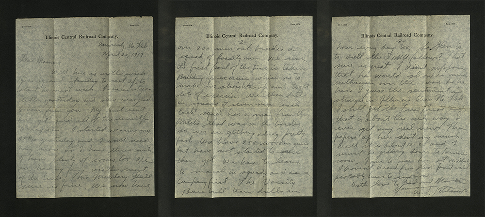 Letter from William J. Putcamp to his mother, dated 22 April 1917