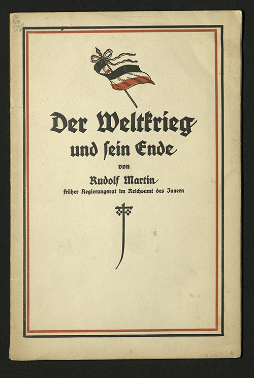 Front cover of Rudolf Emil Martin's Der Weltkrieg und sein Ende, 1915