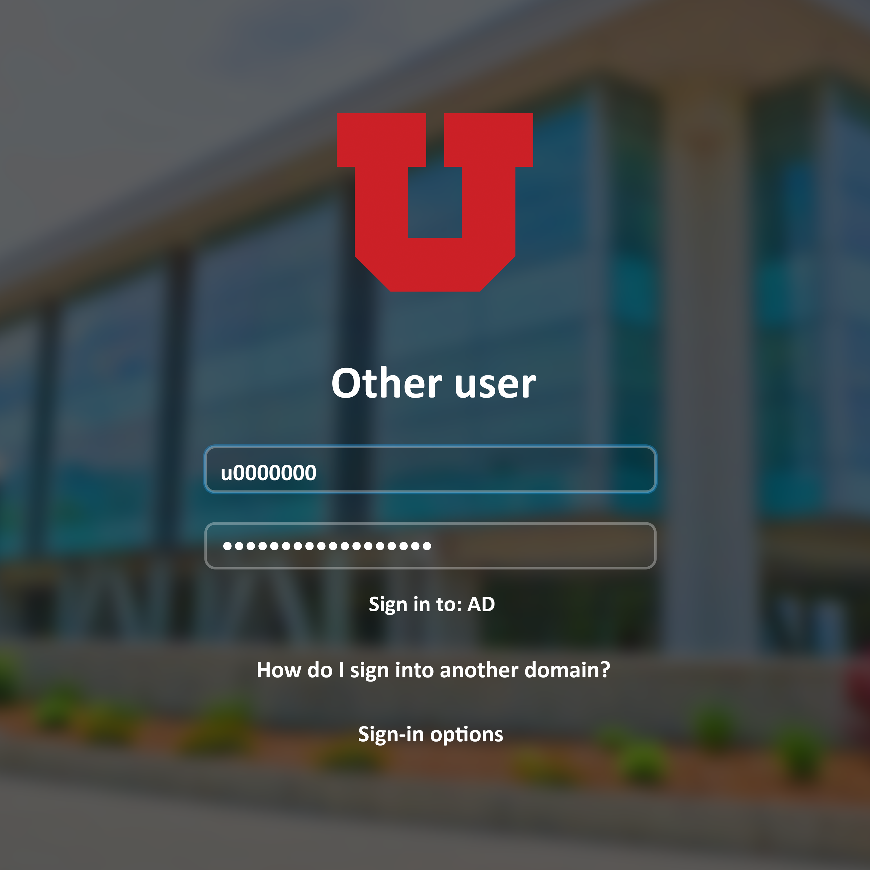 a login window which is requesting you sign in with your university ID. Replace the first zero with a lowercase u.
