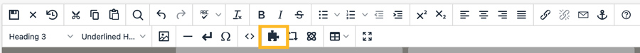 snippet icon in toolbar