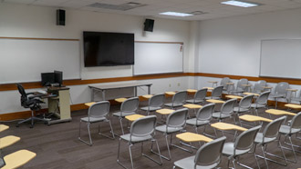1725 clasroom with rows of chairs