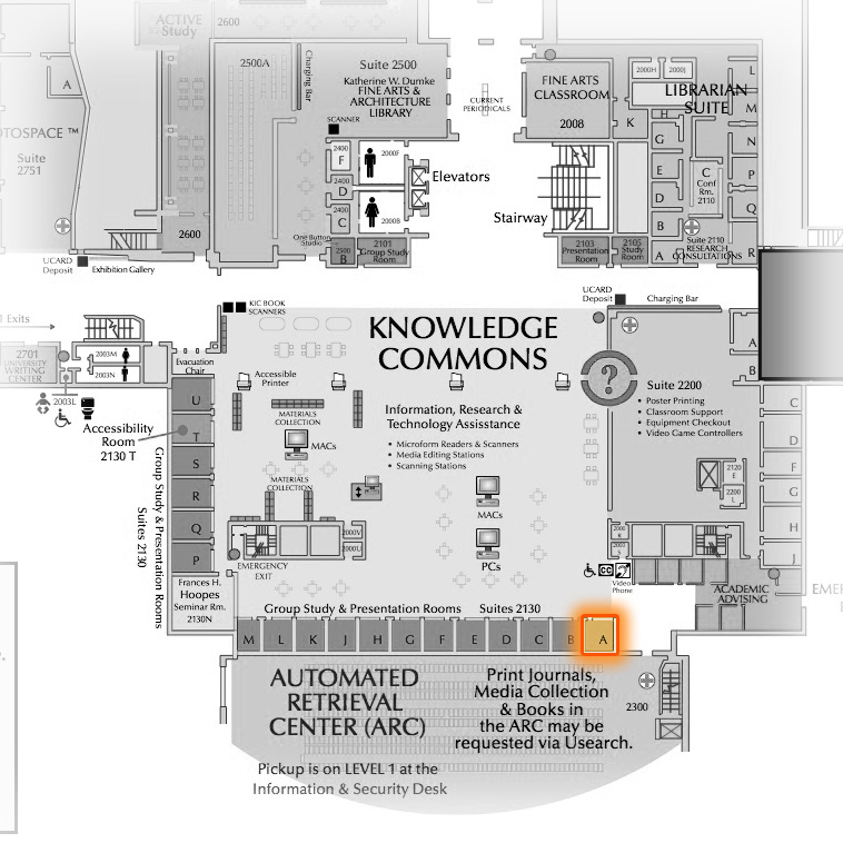 Level 2 Room 2130A highlighted