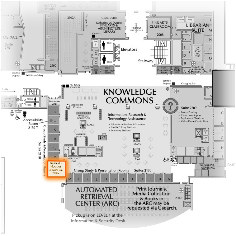 Level 2 Room 2130N highlighted