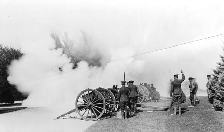 R.O.T.C. artillery excercise